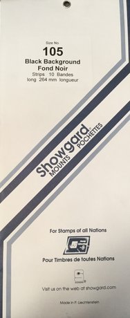 Showgard Strip Style Black Stamp Mounts Size 105
