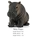 Funshowcase African Jungle Animals Baby Hippo Hippopotamus Calf Toy Figure Realistic Plastic Figurine Height 1.5