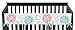 Sweet Jojo Designs Baby Crib Long Rail Guard Cover for Modern Turquoise and Coral Emma Bedding Collection