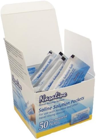Squip Nasaline Salt-box Of 50 Pre-measured Packets, 8 Ounce by Nasaline