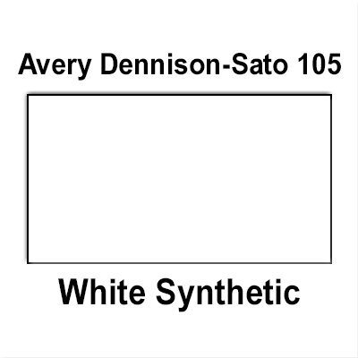 200,000 Sato 1810 Compatible White Synthetic Labels for Avery Dennison Sato PB-1, 105, 106 & 107 Price Guns. Full Case. with Security Cuts.