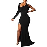 TICBRY Women's Sexy Elegant One Shoulder Backless Floor Length Long Maxi Dress