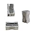 24 Metal Rectangular Silver Pencil Sharpeners, 1 Hole Steel Blade - Manual Pocket Pencil Sharpeners For Standard Size Pencils, Art Pencils, Kids Use. By Mega Stationers