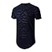 UNRESTRAINED Mens Hipster Short Sleeve Hip Hop Tees Blue M