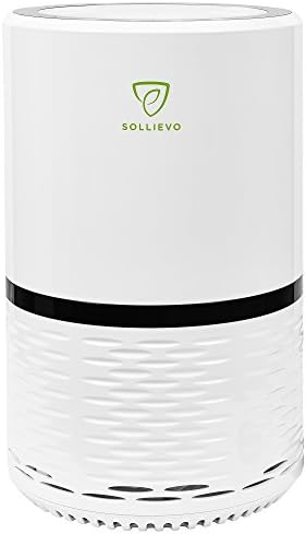 Sollievo Ionic Air Purifier with True HEPA Filter - Compact Air Purifier - Removes Odors , Pet Dander , Allergens , Bacteria , Germs , Smoke &amp; Cooking Smells for Cleaner &amp; Fresher Air – Model SV -1617