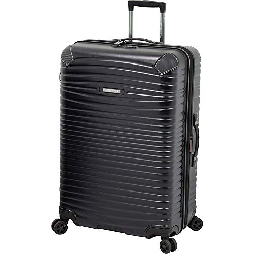 LONDON FOG Huntington Hardside Spinner Luggage, Black, CheckedLarge 29