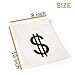 PAUBOLI Dollar Sign $ Money Bag 8 x 10 Inches (3pcs/Pkg) Canvas Drawstring Bag Bank Robber Bag Bag