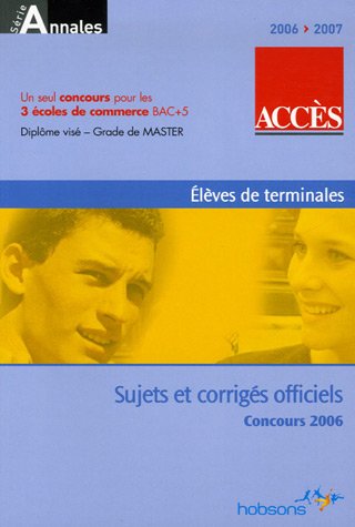 ACCÈS, annales du concours 2006