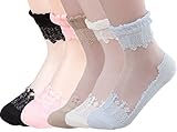 American Trends Women's Lace Transparent Elastic Ankle Socks