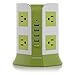 SAFEMORE Power Strip 8-AC Outlets and 4-Port USB Charging Ports with 6.5-Foot Cord(Green+White)