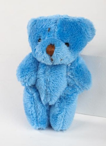 Blue Mini Baby Bears for Baby Shower Favors, Decorations & Baby Gift Decorations - 12 Bears - Jointed Arms & Legs so They Can Sit or Pose