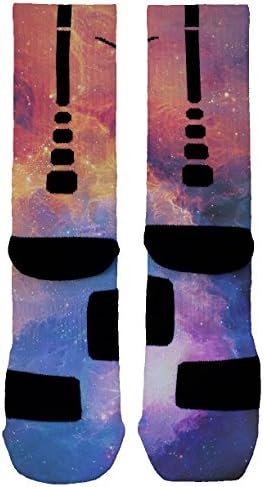 Flaming Galaxy Custom Designed Nike Elite Socks - Medium (6-8)