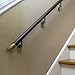 3ft. Handrail - Bronze Anodized Aluminum with 2 Antique Brass Wall Brackets and ADA Returns - 1.6