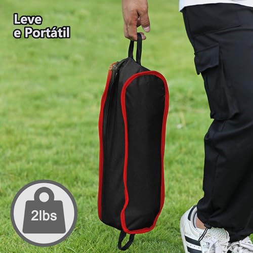 Cadeira Camping, GODREAM Cadeira Dobravel para Acampamento, com Bolsa de Transporte, Estrutura de Aço Carbono e Tecido Poliéster Resistente Premium, Suportar Até 150 kg, Portatil para Pesca (Preto)
