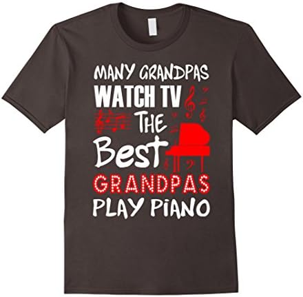 Mens Many Grandpas Watch TV Best Play Piano Instrument Tshirt 3XL Asphalt