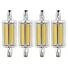 R7S 78mm COB LED Bulbs - Warm White 3000K - 8W / 500LM - Not Dimmable - AC85-265V - J Type Double Ended 70W R7S J78 Halogen Bulb Replacement (Pack of 4)