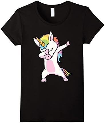 Womens Unicorn cute dabbing T-Shirt Funny Dab Dance Gift Shirt XL Black
