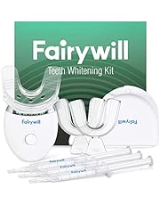 Fairywill Teeth Whitening Kit with Led Light, Reduced Sensitive Teeth Whitener Kit, 35% Carbamide Peroxide 3ml(3) Gel with 5X Blue Teeth Whitening Light, Pakage may vary