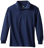 U.S. Polo Association School Uniform Big Boys' Long Sleeve Pique Polo Shirt