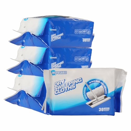 JEBBLAS Dry Mop Refills Disposable Sweeper Dusting Cloths Dry Sweeping Cloth Hardwood Floor Mop Cleaner Cloth Refill Dry Mopping Pads Wipes for Floor Mop(White, 30x 22cm,120Count)