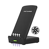 Rioddas Fast Wireless Charger QI Wireless Charging Stand Pad Built-in Cooling Fan for Apple iPhone X iPhone 8 iPhone 8 Plus Samsung Galaxy Note 8 S8 S8 Plus S7 Edge S7 S6 Edge Plus Note 5