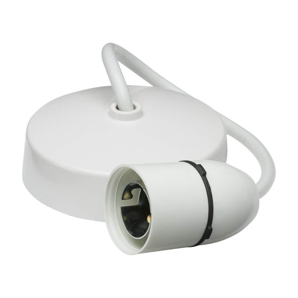 Knightsbridge 9 Inch T2 Pendant Set for BC Lamps in White