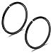 Ruifan 3prs Non Pierced Stainless Steel Clip on Closure Round Ring Fake Nose Lip Helix Cartilage Tragus Ear Hoop 20G 8mm Black Plated