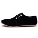 Seakee Men's Suede Leather Flats Casual Lace Up Shoes