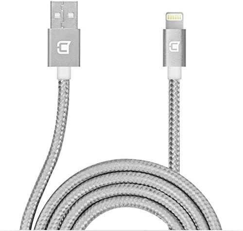 Caseco 1 Meter Braided Apple Certified Lightning to USB Cable Apple MFi certified charging and syncing cable (Silver)