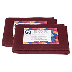 Quard Polyester Waterproof Baby’s Dry Sheet (Maroon, Small, 70 x 50 cm) – Pack of 2