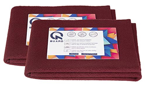 Quard Polyester Waterproof Baby’s Dry Sheet (Maroon, Small, 70 x 50 cm) – Pack of 2