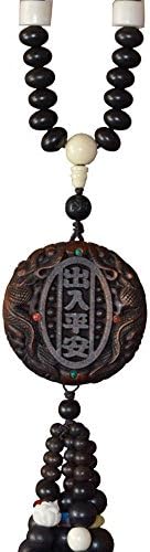 Duojimi Chinese wind car mirror wood beads pendant artificial lightning Zaomu Safe trip wherever you go