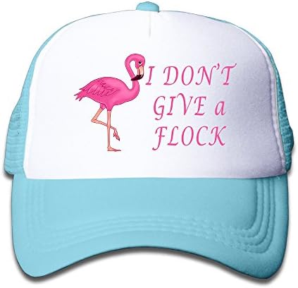 Kids I Dont Give A Flock Flamingo Animal Lover Trucker Mesh Baseball Cap Hat Trucker Hats SkyBlue