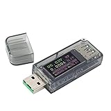 PEMENOL USB Digital Power Meter USB Load Multimeter Voltage Current Battery Power Capacity Charger Temperature Tester with Fast Charging Protocol Detection 0.96 IPS Color Display