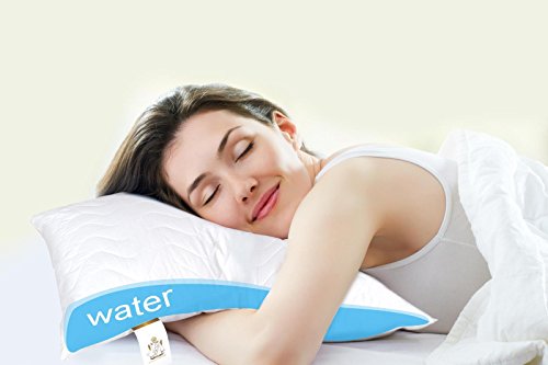 Waterbase Pillow Adjustable Water Pillow, 500G Polyester Fiber Filling, With...