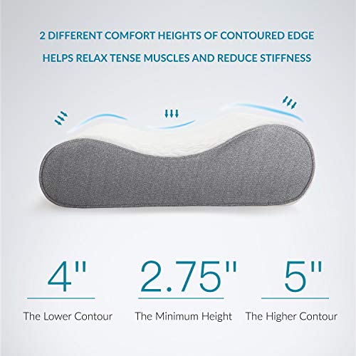 Bedsure Contour Memory Foam Pillow Orthopedic Cervical Pillows for Neck Pain with Cooling