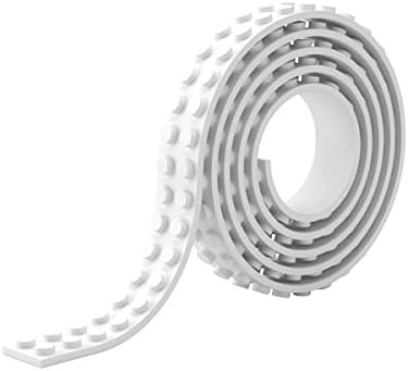 2 Stud Toy Building Block Tape, Reusable Self Adhesive Block Tape Rolls for Kids :: Cut, Peel, Stick &amp; Create Anywhere :: Compatible with KRE-O, Mega Bloks, DUPLO, &amp; Lego Bricks
