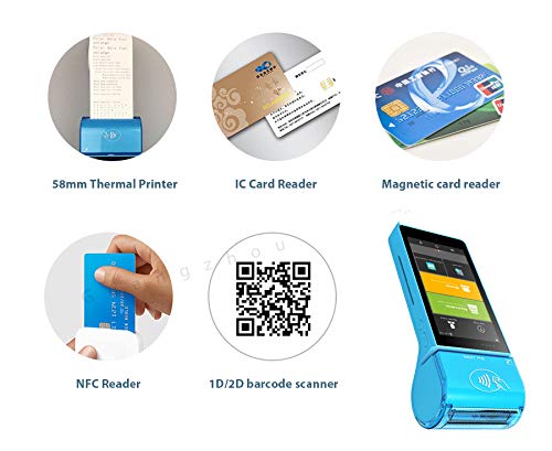 Android 7.0 Handheld mobile all in one pos terminal with printer 1d 2d barcode scanner retail outdoor warehouse ticket portable pos machine