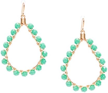 Shop One Twenty Beaded Drop Earrings (Aqua Green)