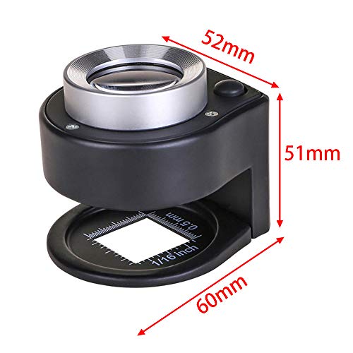 Fabric Textile Magnifier,30X Magnifying Glass with 6 LED Light Magnifier Folding,Adjustable