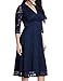 GRAPENT Women's Lace Plus Size Mother of The Bride Skater Dress Bridal Wedding Party Navy 16W
