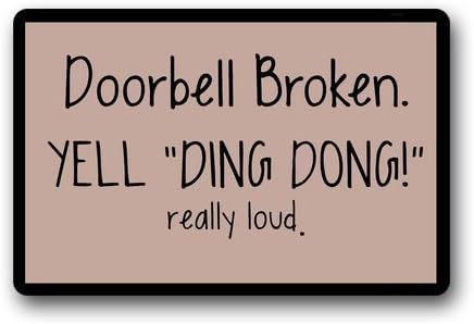 Custom Machine-washable Door Mat Doorbell Broken Yell Ding Dong Really Loud Indoor/Outdoor Doormat (23.6"x15.7",L x W)