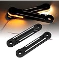 HIYOYO Black LED Flush Fork Turn Signals Brackets for Harley Touring Electra Glide Street Glide 1998-2023