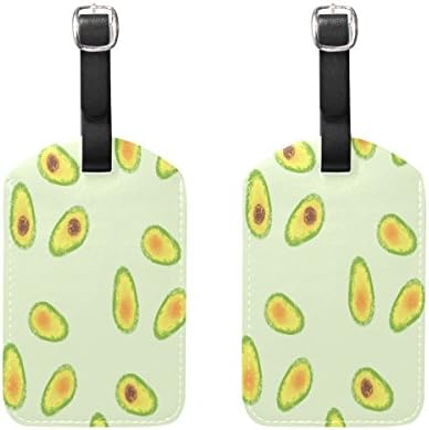 LEISISI Fresh Avocado Travel Luggage Tags Suitcase Luggage Bag Tags 2PCS