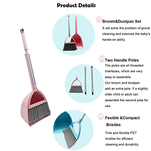 BSMstone Kids Broom and Dustpan SetMini Dustpan and Broom for Children
