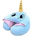 Unicorn Cap Pillows,Cartoon U Type Hooded Pillows Neck Pillows Office Naps,Travel Pillows(blue)