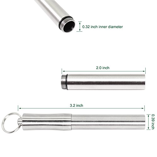 PPFISH Pocket Toothpick Holder keychain - Waterproof Metal Toothpick Box Container & 2 Titanium Toothpick Ultralight Travel Kits (Stainless Steel)