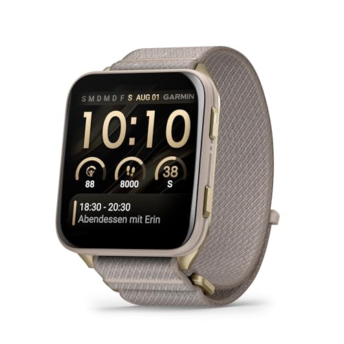 Garmin Venu X1, 51mm GPS smartwatch, Large 2 Square AMOLED Display, LED Flashlight, Lightweight, Ultra Thin 8mm Watch case, pre Loaded Sports apps, up to 8 Days Battery Life, French Grey