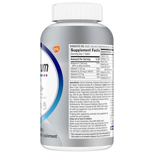 CENTRUM SILVER MEN’S 50+ MULTIVITAMIN WITH VITAMIN D3, B-VITAMINS, ZINC FOR MEMORY AND COGNITION – 200 TABLETS