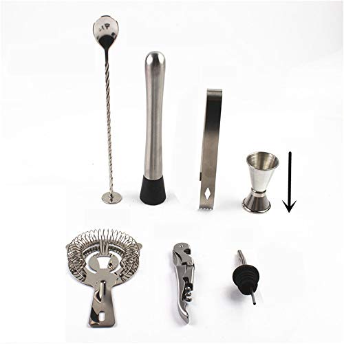 CaoQuanBaiHuoDian Haushalts-Cocktail-Shaker-Set Barkeeper Kit Cocktail Shaker Set 10 Stück Edelstahl-Drink Mix Set Bar… – Bild 6
